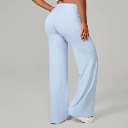 Women'S Pilates Straight Yoga Pants Versatile Loose Wide-Leg Running Sports Fitness Hip-Lifting Pants
