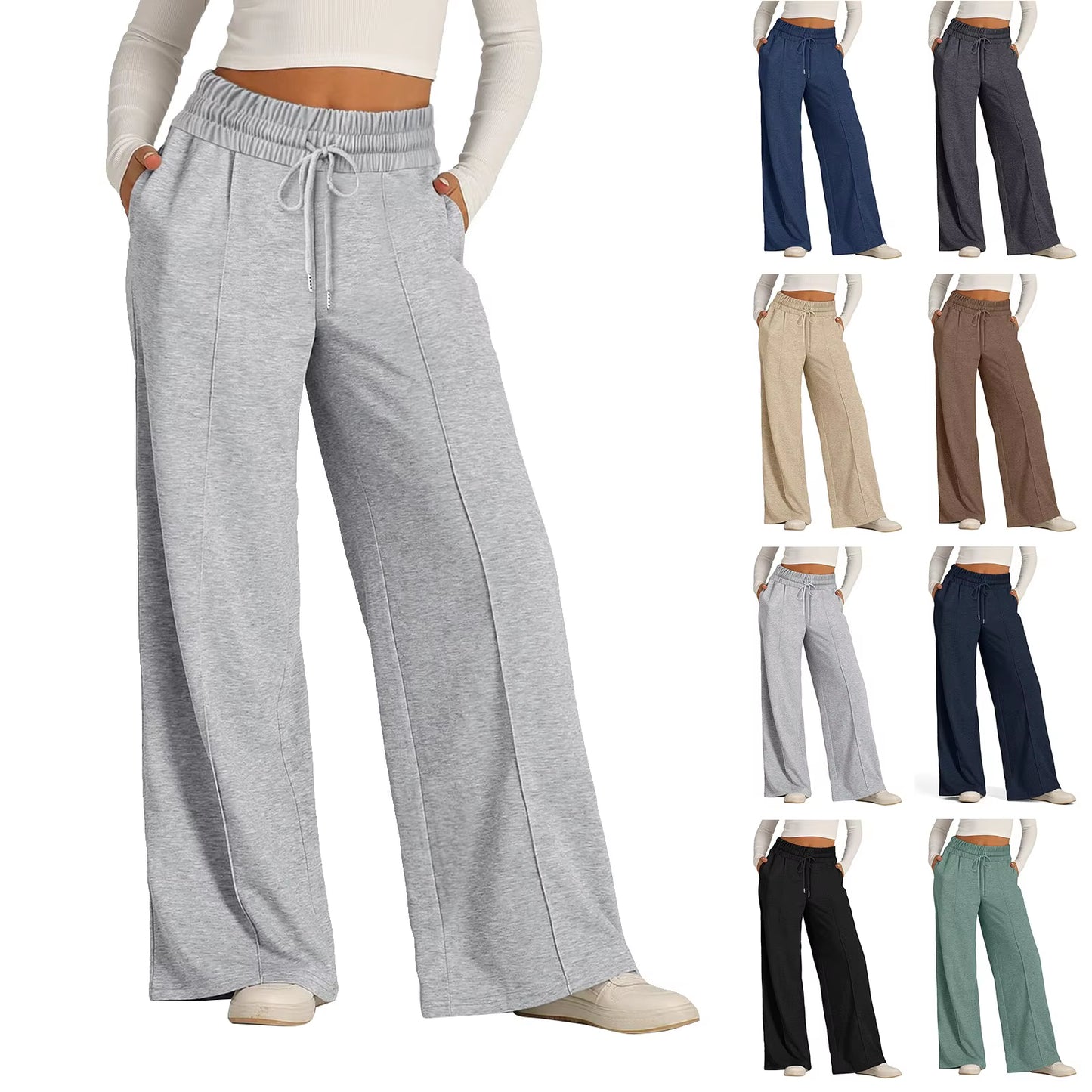 Fleece Sweatpants Women Streetwear Pants High Waist Loose Trousers Casual Straight Sport Wide Leg Baggy Pants Joggers