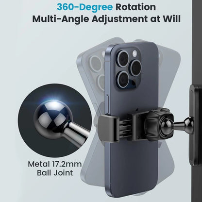 Tenmtoo 360° Adjustable Magnetic Phone Holder - Perfect for iPhone 15/14/13 and All 4.7-6.5 Inch Smartphones