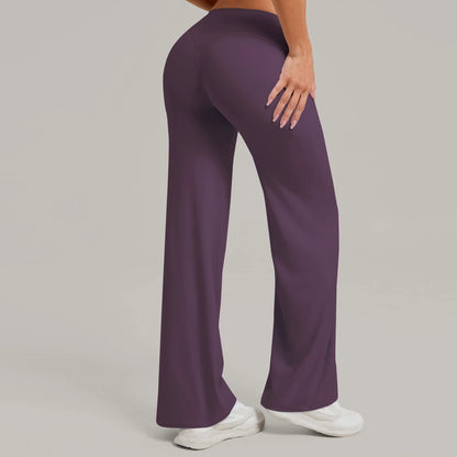 Women'S Pilates Straight Yoga Pants Versatile Loose Wide-Leg Running Sports Fitness Hip-Lifting Pants